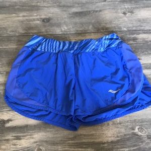 Blue saucony running shorts